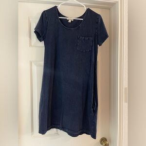 Casual Navy Blue T-Shirt Dress